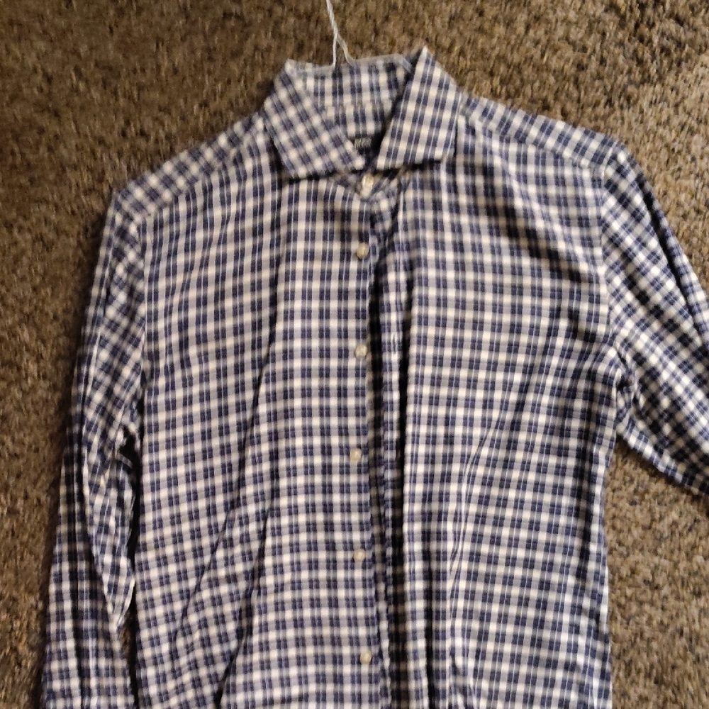 Hugo Boss Men's Blue Checkered Shirt